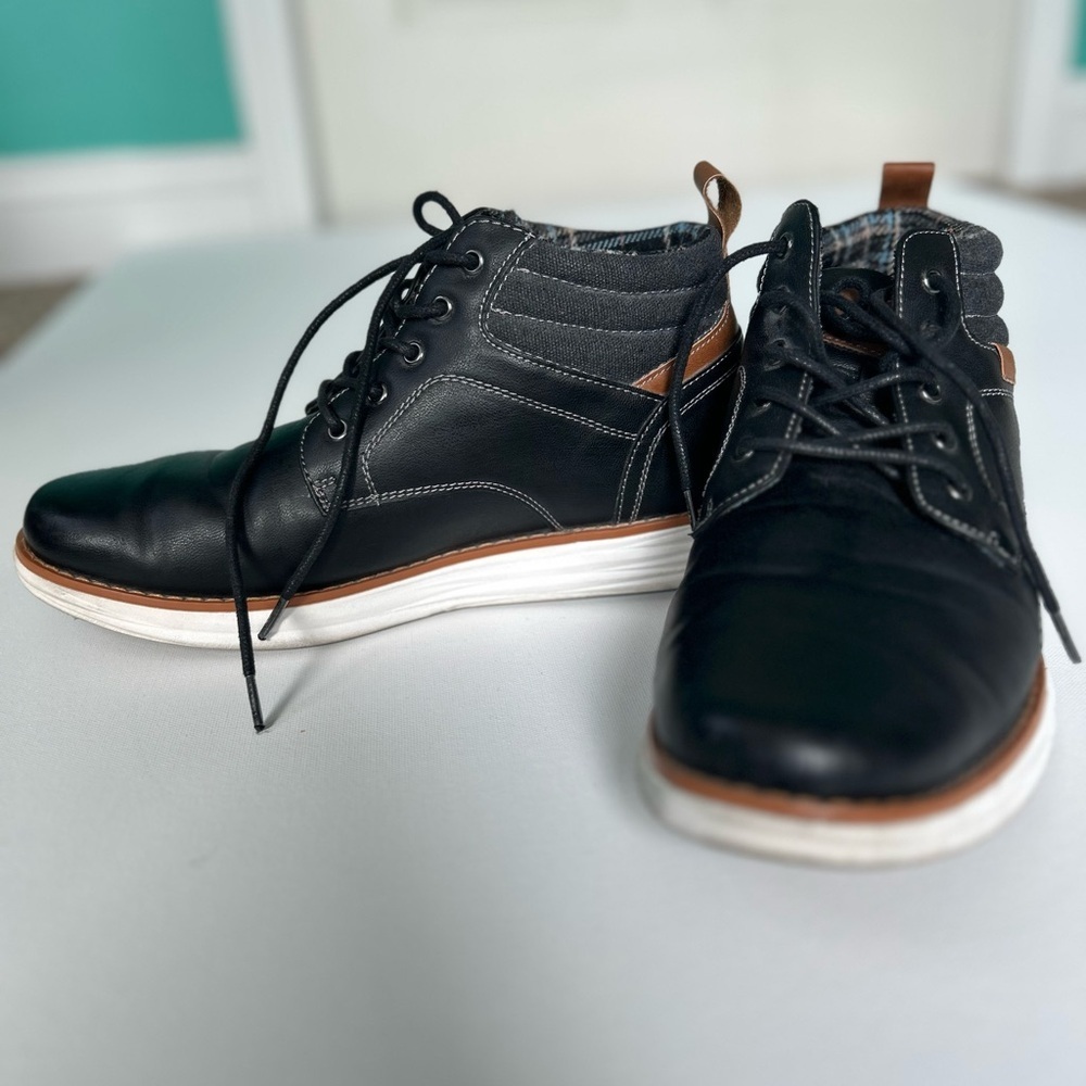 Bruno Marc Grand-High Mid Top Chukka Sneaker Boots Black Streetwear 9.5